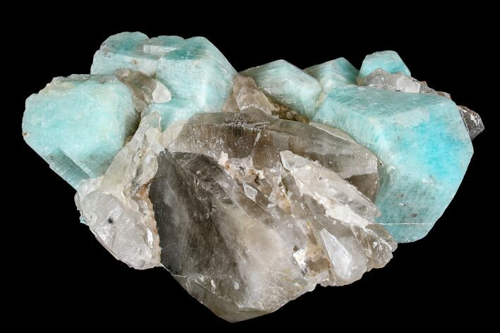 Amazonite Crystals On Smoky Quartz - Colorado #168083